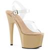 Pleaser - ADORE708 Sandale à bride à la cheville, Pole dance chaussures - Chaussures de pole dance - Crème/Transparent Product image